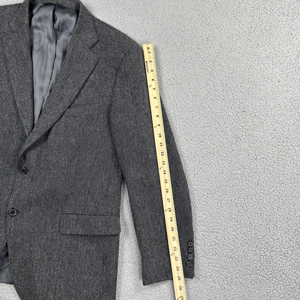 Brooks Brothers 346 Blazer Men 44R Grey Herringbone Tweed Wool Sport Coat - Picture 14 of 16
